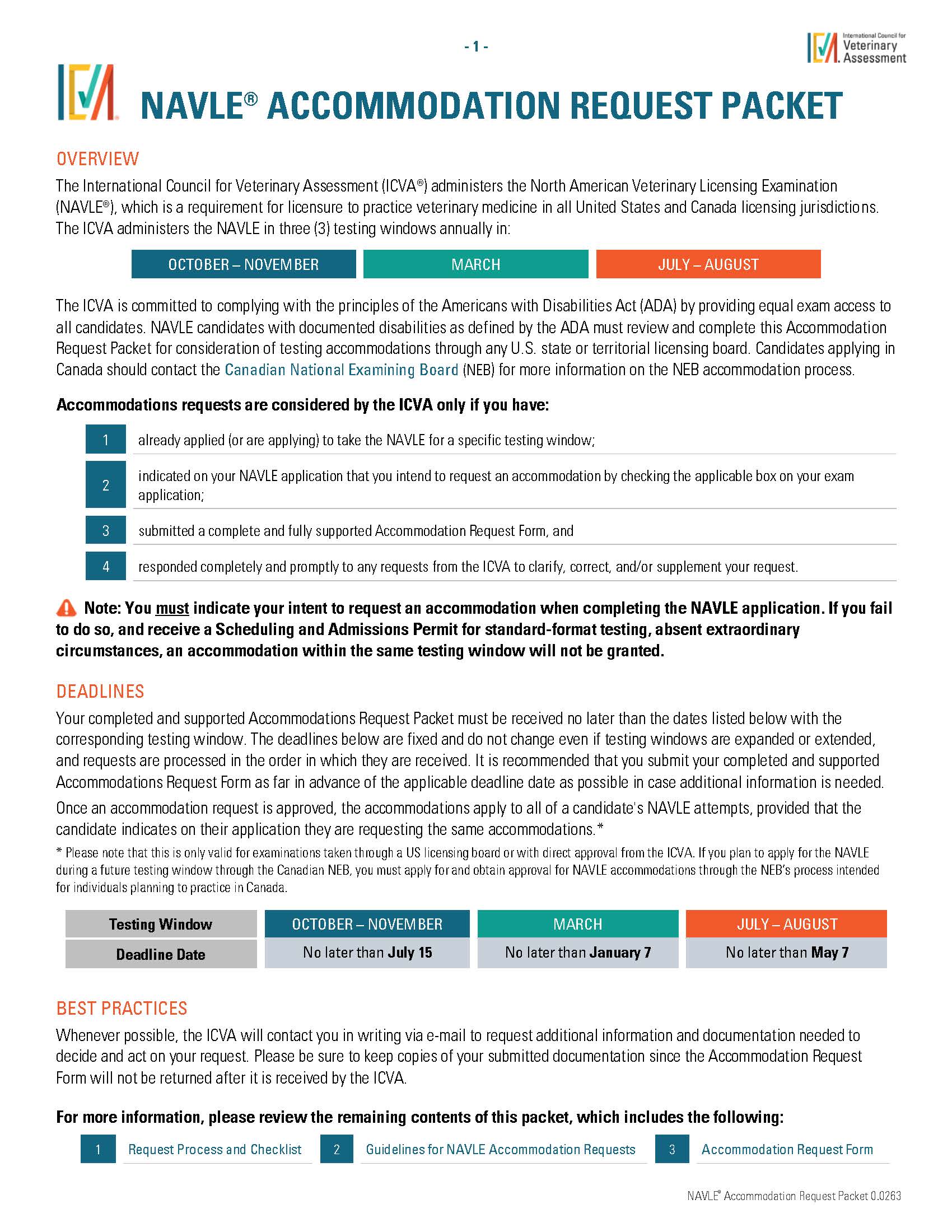 NAVLE Accommodations Packet