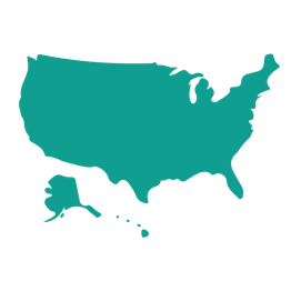 A blue map of the united states Description automatically generated